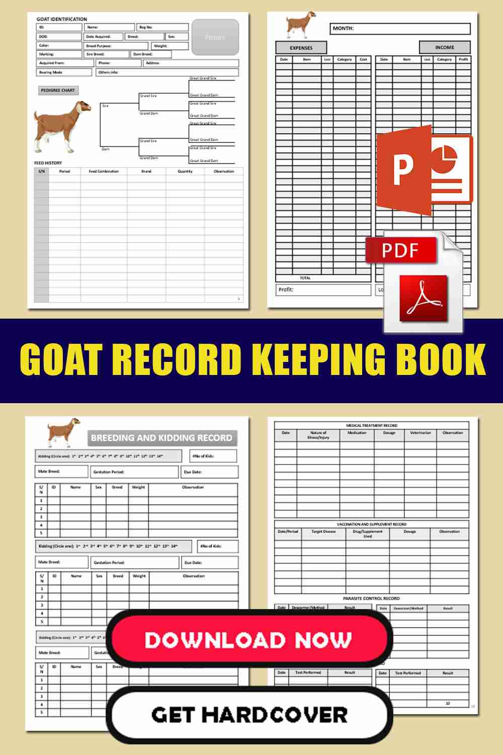 Goat Record Keeping Printable Template